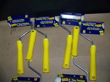lot of 6 FoamPro Fine Finisher 4 In. Mini Foam Roller Cover & Frame # 164 paint