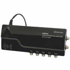 4 Way 4G Ready VHF UHF TV Aerial Distribution Powered Amplifier & DC By-Pass