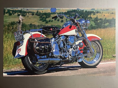 1958 Harley Davidson Panhead Motorcycle Print - RARE