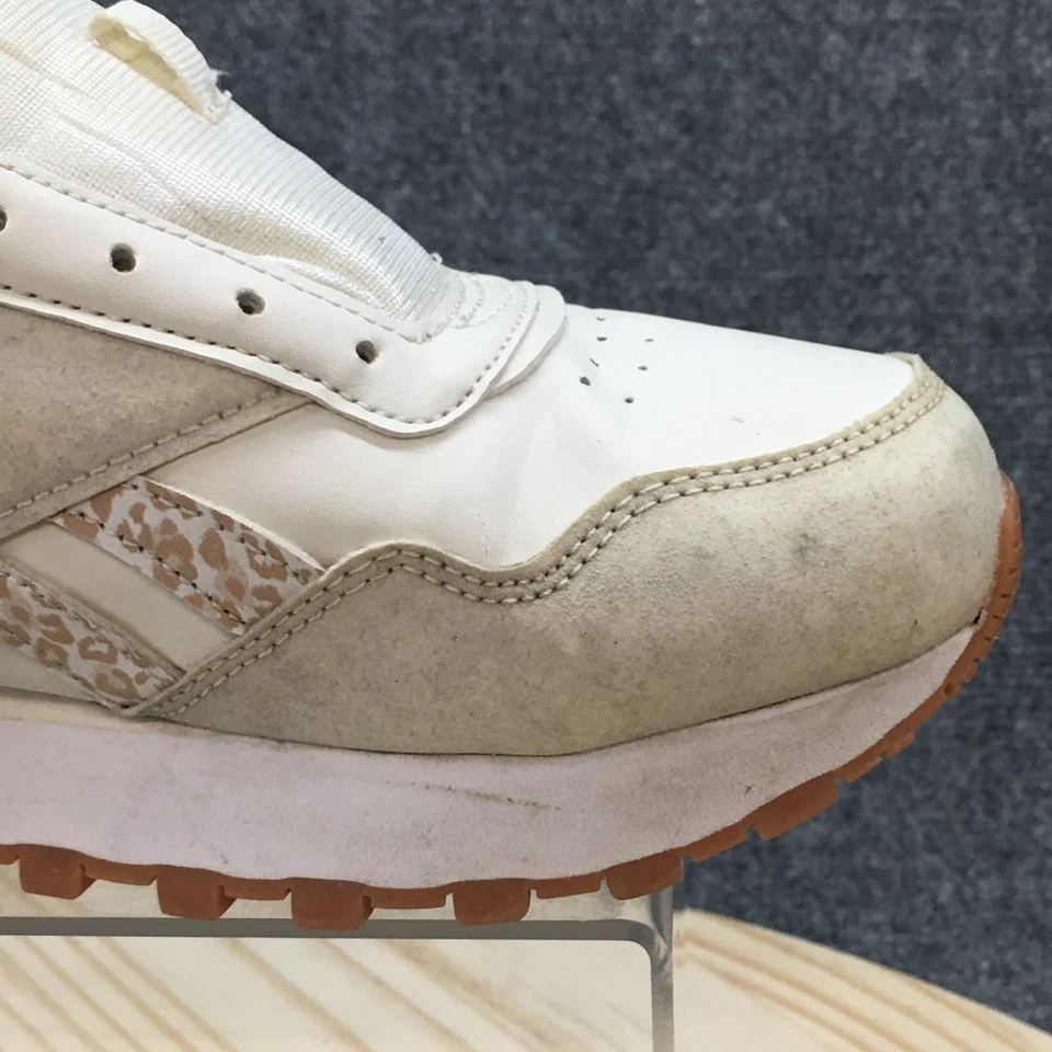 Reebok Shoes Womens 8 Classic Leopard Print Sneakers AR30142W White Leather - Image 2 of 4