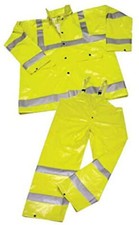 NEW Ironwear 2 PC Rainsuit ANSI Class 3 LIME Jacket w/Tuckaway Hood  Bib Pants