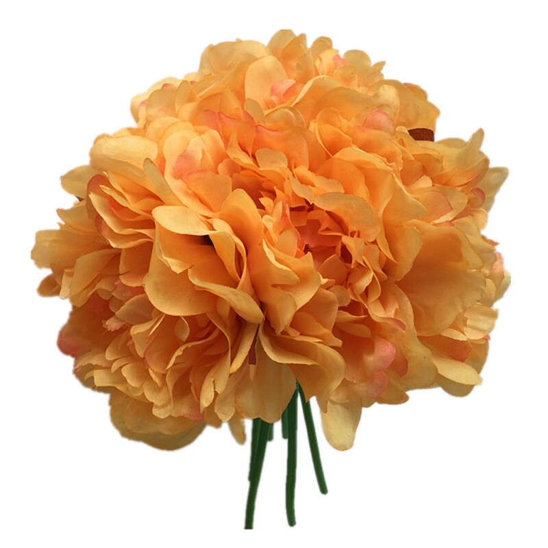 6 heads Artificial Flower, Fake Floral Peony Silk Flower Hand Tied