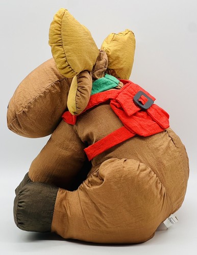 Department 56 Reindeer Backpack Green Bow Nylon Plush 15 inch Vintage - Picture 4 of 8