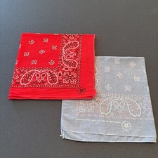 Vintage Lot of 2 Red Blue Wamcraft Bandana Southwestern Made In USA