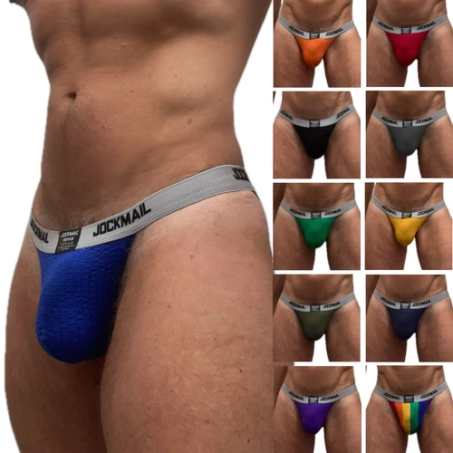 Jockmail Mens Sexy Narrow Waist Posing Pouch High Leg Gym Tanga Underwear Briefs
