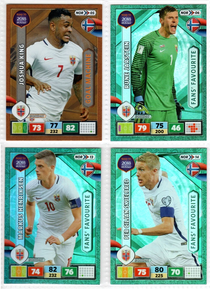 CONJUNTO COMPLETO DE CARTÕES DE TIME DE FUTEBOL DA NORUEGA 18/18! - Panini Copa do Mundo FIFA 2018 - Imagem 4 de 4