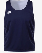 New Balance Reversible Mesh Jersey Blue Navy White Size S/M Football Soccer