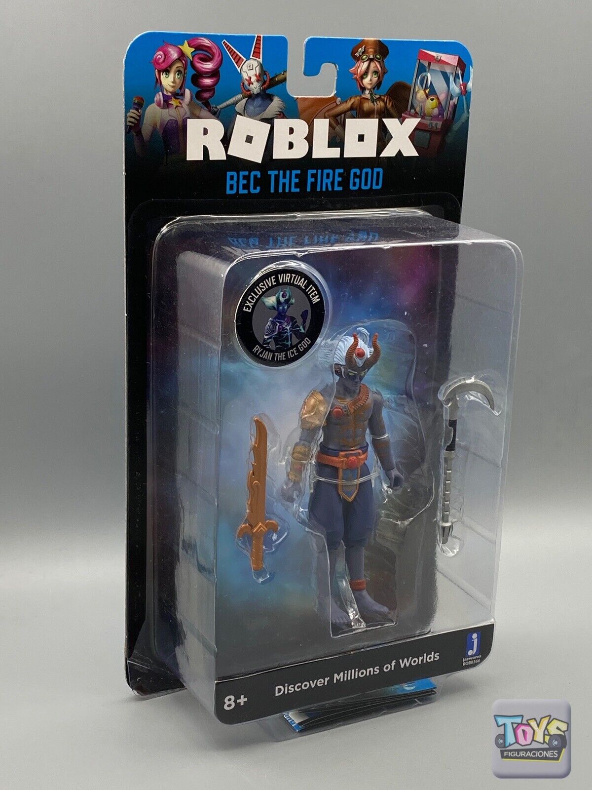 ROBLOX (BEC THE FIRE GOD) 4” Action Figure Toy w/Virtual Item (New