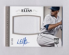 ROENIS ELIAS 2014 NATIONAL TREASURES MARINERS ROOKIE RC JERSEY AUTO 67/99