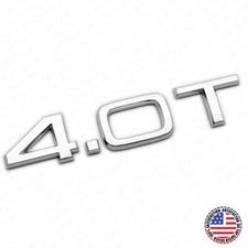 Audi Car Rear Trunk Deck Lid 4.0T Turbo Nameplate Emblem Badge OEM Chrome Sline