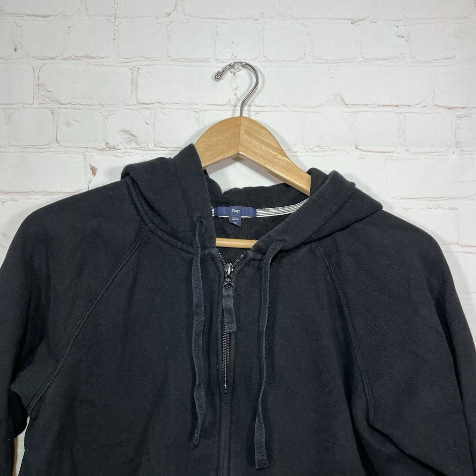 Sudadera Gap Niños Talla XL Negra Sudadera con Capucha Cremallera Cordón Manga Larga Polar Foto 2 de 4