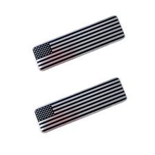 1 Pair 3D Metal American Flag Sticker Decal Car Body Emblem Decor Accessories