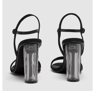 black plastic heels