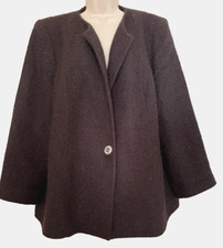 MARINA RINALDI Glitter Brown Tweed Wool Blend...