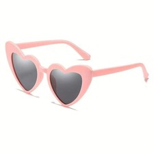 Pink Heart-Shaped Sunglasses Trendy Retro Fashion Shades for Women Girls