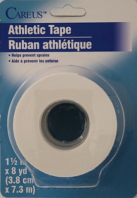 CareUs ATHLETIC CLOTH TAPE 1-1/2 In x 8 Yd/Roll Sports Bandage Ankle Wrist Finge