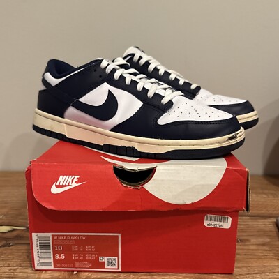 Nike WMNS Dunk Low Vintage Navy Midnight DD1503-115 Size US 10W / 8.5 Used