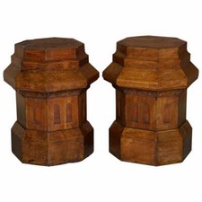 Produktbild - ANTIKES PAAR RESTAURIERTE PFLANZEN-/VITRINENSTÄNDER PUGIN GOTISCHER STIL UM 1840 