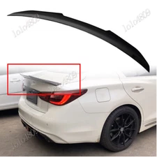 For Infiniti Q50 2014-23 Rear Trunk Spoiler Wing Gloss Black Printed PSM Style