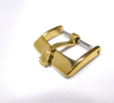 18mm STRAP BUCKLE ROLEX SWISS GOLD TONE WATCH PART .
