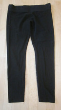 SALE Size L Hue Women Straight Mid-Rise Pants Stretchable Comfort Leggings Black