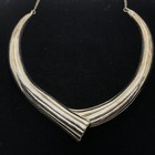 Vintage Designer YAACOV HELLER Gold  (925 Silver)  Wood  Choker Necklace  7/2500