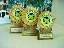 CORN HOLE AWARD TROPHY SET RESIN CORNHOLE TROPHIES 1ST-3RD FREE ENG MRF11C,B,A 