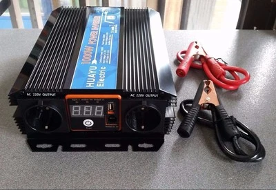 Convertisseur Inverseur Onde Modifiée 1000W De 12V DC À 220V AC 2000W De Pic - Photo 1/4