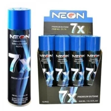 4 6 12 Can Neon 7X Refined Butane Lighter Gas Fuel Refill 300 mL Universal Tip