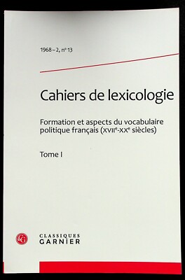 LINGUISTIK / LEXIKOLOGISCHE HEFTE NR. 13 - KLASSIKER GARNIER