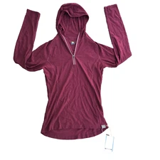 MERIWOOL Women Medium Merino Ultra Wool Lightweight 190g 1/4 Zip Hoodie Sweater