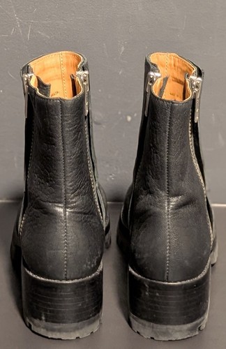 Stivali da combattimento moto LOEFFLER RANDALL doppia zip laterale in pelle nera con ciottoli taglia 7B - Foto 4 di 18