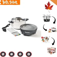 12-Piece Electric Fondue Set - Adjustable Temperature Control - Safe Alternative
