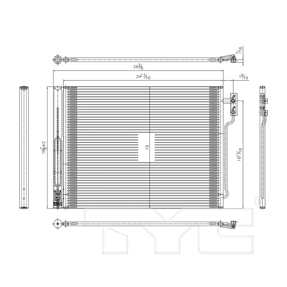 Condensador de aire acondicionado TYC para 528i, 528i xDrive 4242 Foto 4 de 4