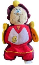 The Disney Store Beauty and the Beast Cogsworth Mini Bean Bag Beanie 7"