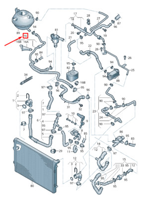 NEW AUDI TT 8J ENGINE COOLANT HOSE 8J0121051P NO IMPORT DUTIES TO  