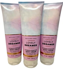 Bath & Body Works LOT of 3 Tubes Lovely Dreamer Hydrating Body Cream Lotion 8 oz