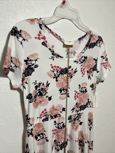 Vestido Bobbie Brooks Mujer Blanco con Estampado Floral - Collar - Talla: Pequeña S - Imagen 5 de 11
