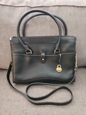 Vintage Dooney & Bourke Black Leather Satchel Crossbody Shoulder Bag USA Made