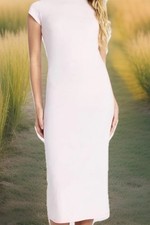No Boundaries M Pink Cap Sleeve Crew Neck Sun Dress Women fitted
