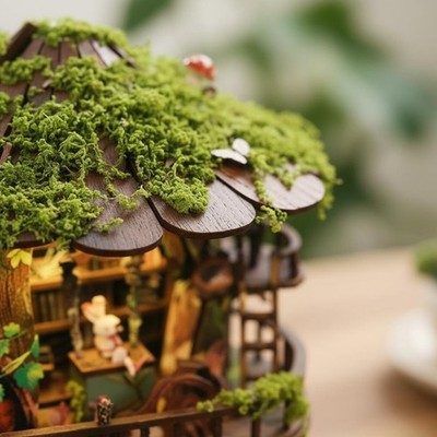 Miniatur Waldhaus LED Licht Zum Selbermachen Bücherecke einfache Montage für Arbeitszimmer