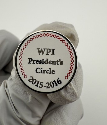 WPI President's Circle 2015-2016 Enamel Pin. Worcester Polytechnic Institute. 