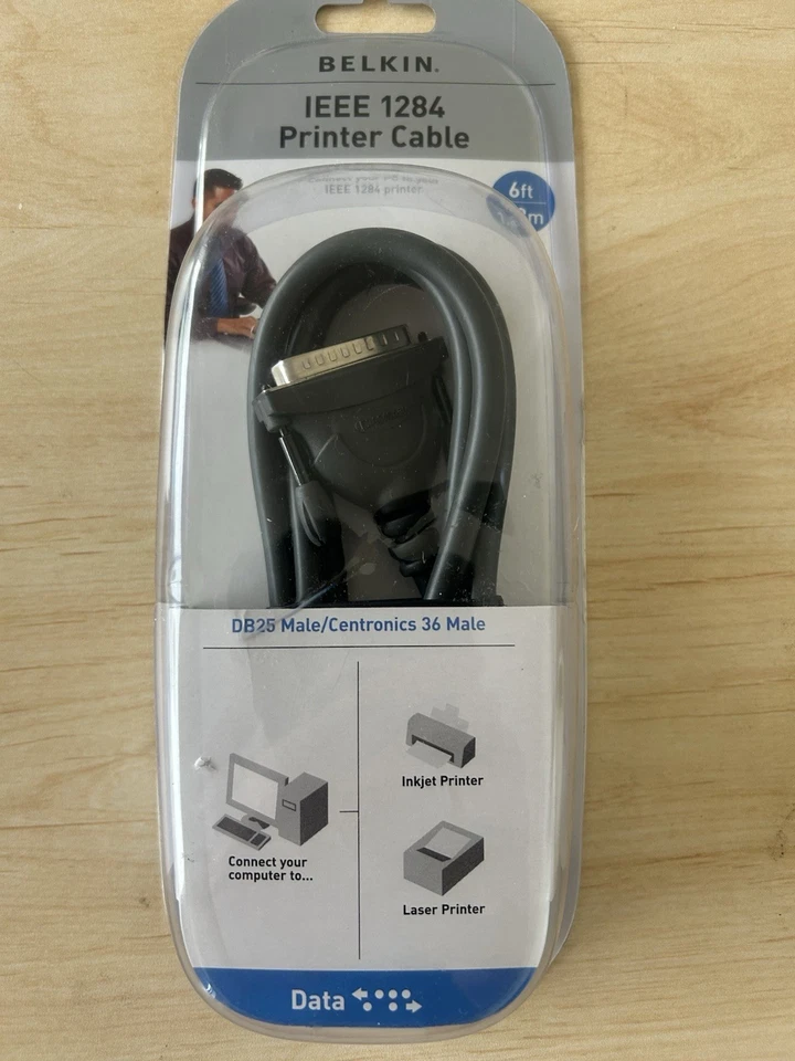 BELKIN IEEE 1284 PARALLEL PRINTER CABLE DB25 MALE/CENTRONICS 36 MALE - Image 3 of 3