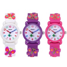 Kids Watches 3D Cartoon Butterfly with Silicone Band Boys and Girls