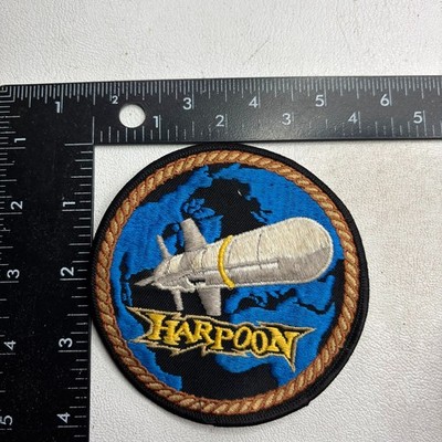 Vtg HARPOON ANTI-SHIP MISSILE US NAVY Military Patch 64WF