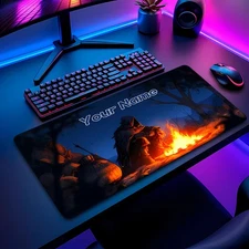 40*90cmdark knight Themed mouse pad non-slip rubber desk mat customizable name m