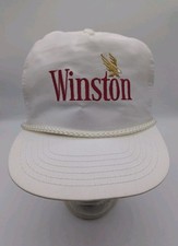 Vtg Winston Cigarettes Eagle SnapBack Trucker Hat Rope Clean White