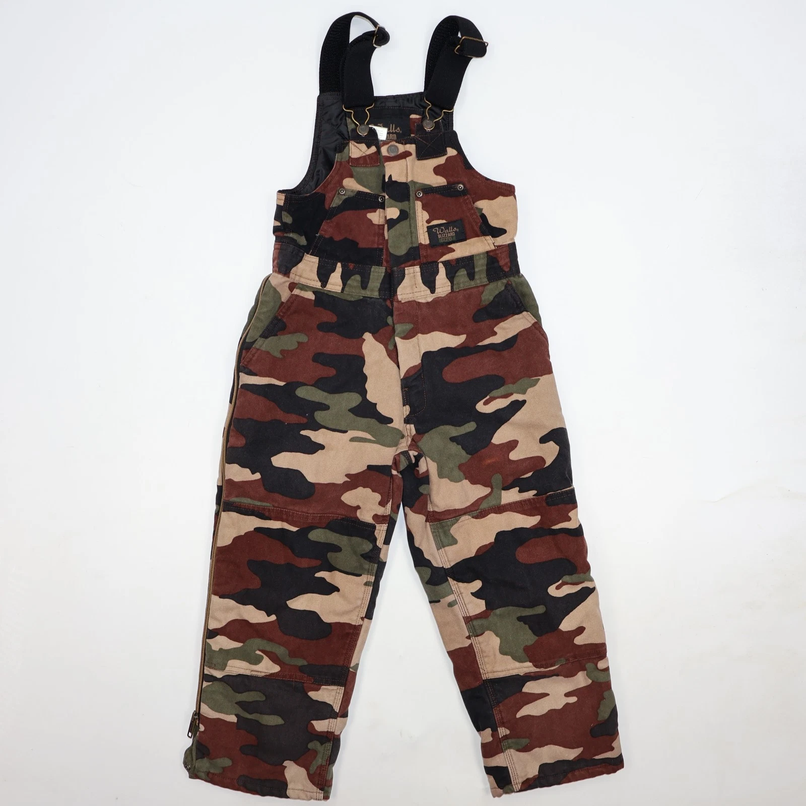 Walls Blizzard Pruf Boys Camouflage Insulated Bib Overalls Pants Size Medium