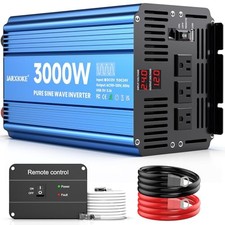 3000 Watt Pure Sine Wave Power Inverter 24V DC to 110V 120V TM-24V-3000W