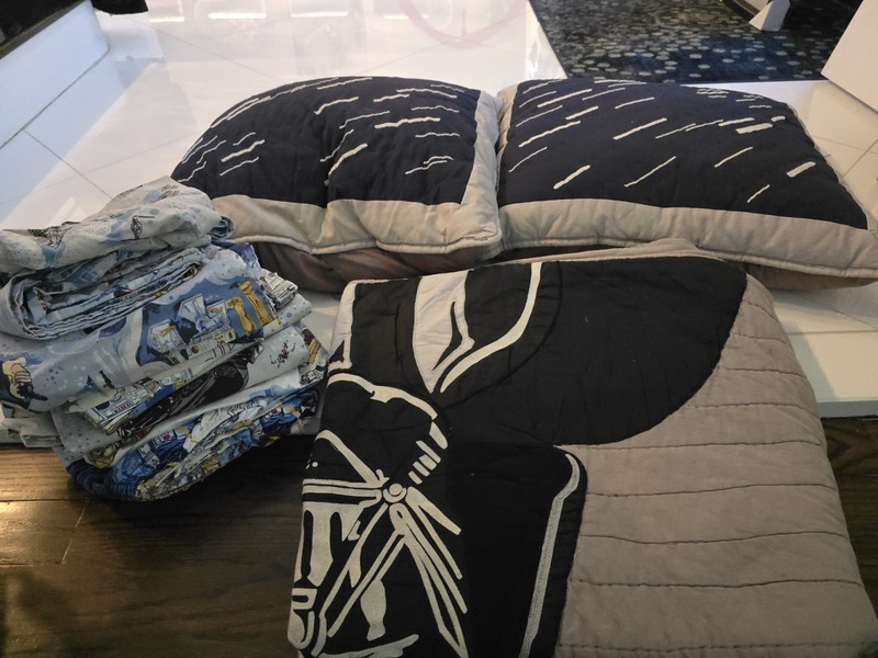 Pottery Barn Kids Star Wars Millennium Falcon Quilt Sham Sheet Set Pillow FULL S